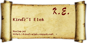 Kinál Elek névjegykártya