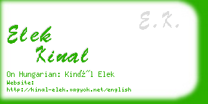 elek kinal business card